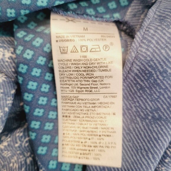 GAP Blue Floral Print Peasant Cottage Core Boho Top - Picture 11 of 11